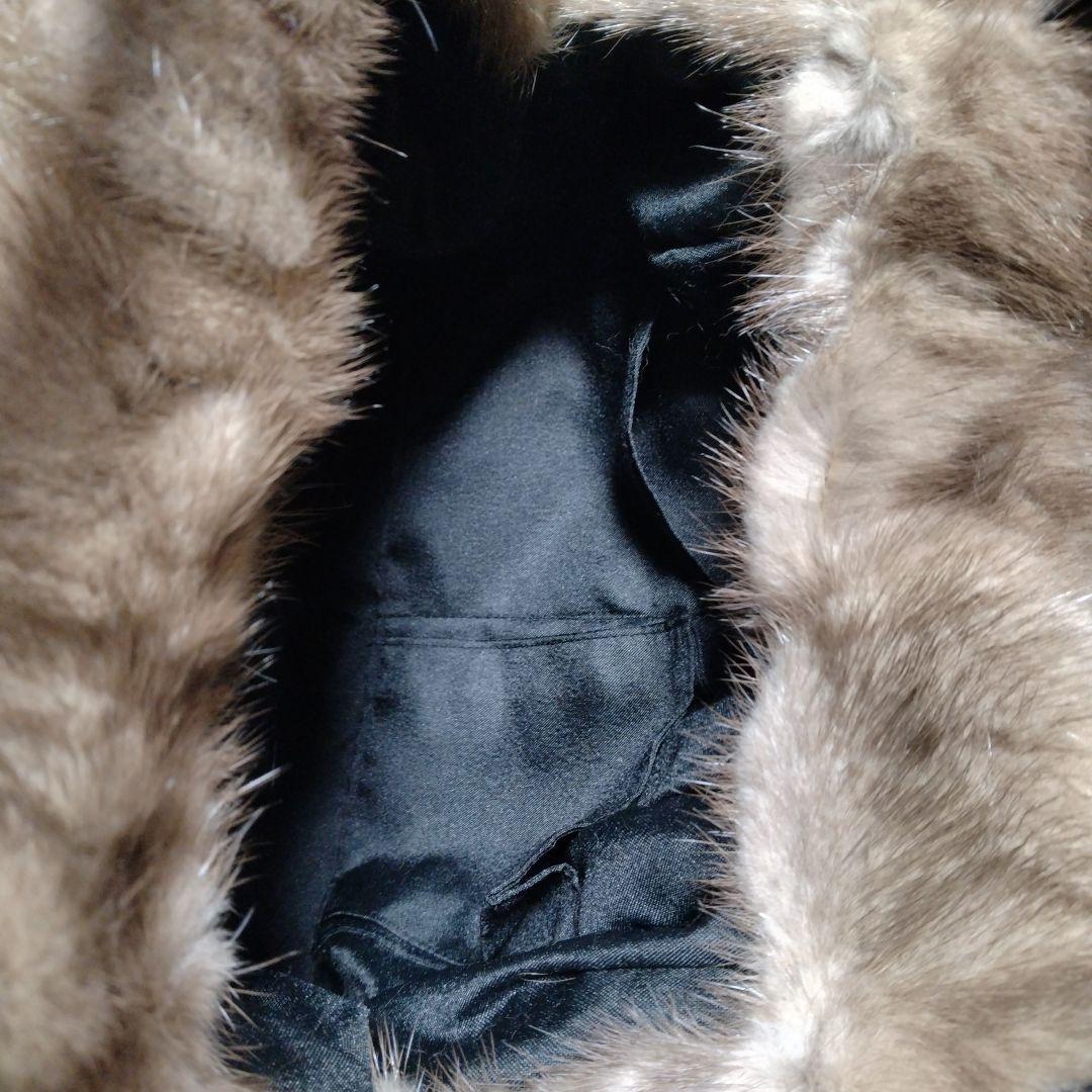 新品未使用✩ブルーアイリスミンク✩ファーバッグ✩リボン有り✩ミンク✩ハンドバッグ