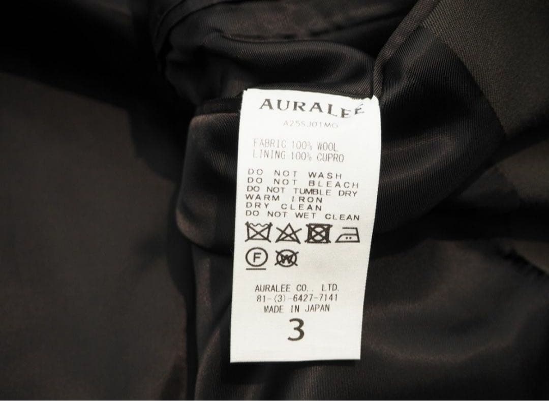ば*う様 美品 25SS AURALEE オーラリー テーラード ジャケット