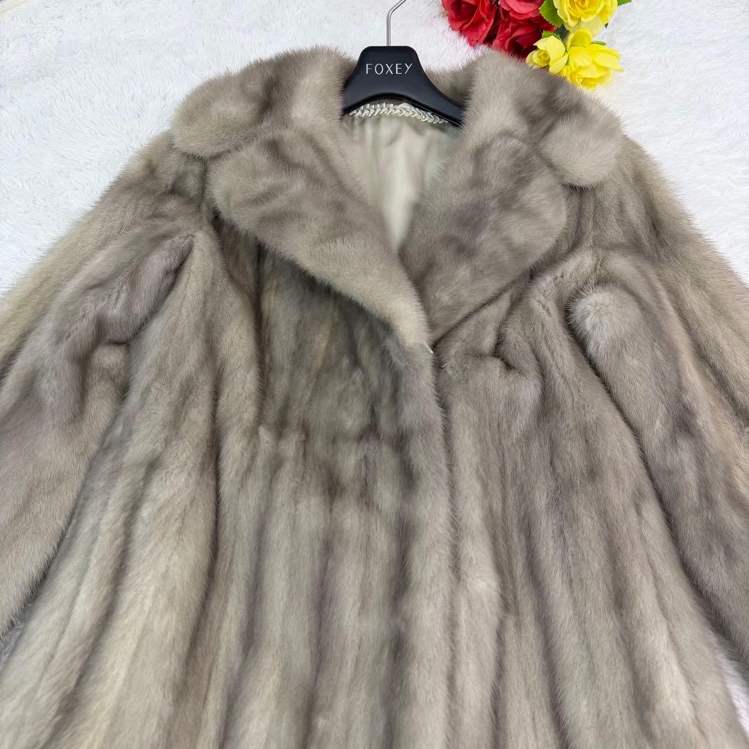 総丈115cm サファイアミンク ロング コート リアルファー 舐めし柔らか
