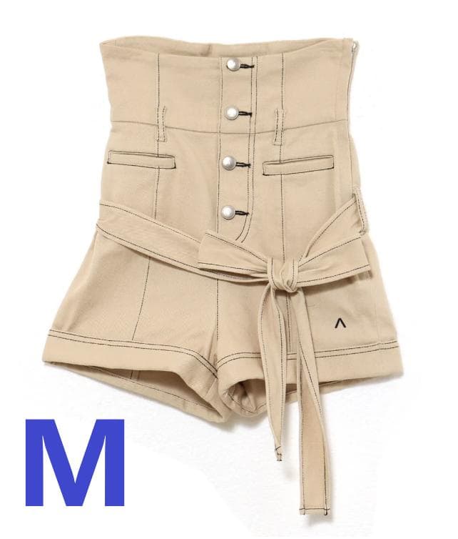 【タグ付き新品】andmary Highwaist ribbon pants M