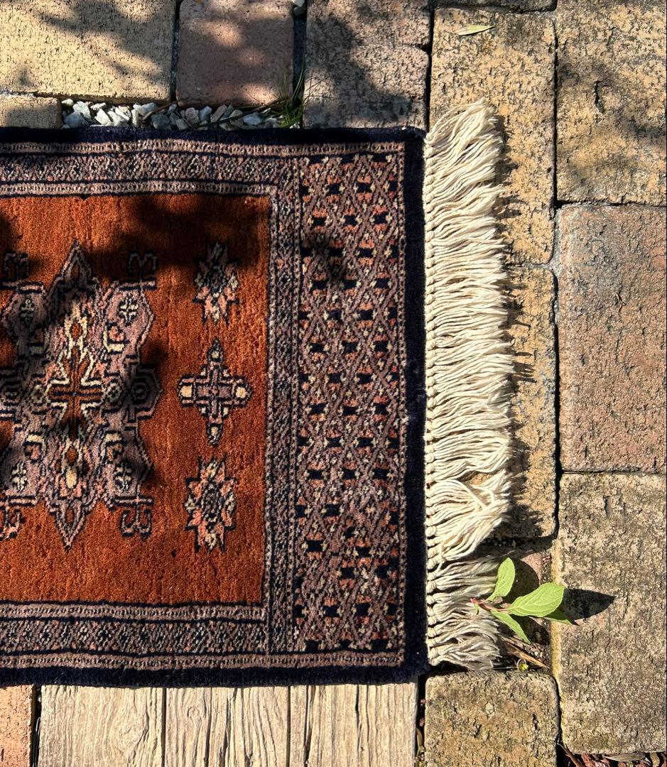 ヴィンテージ ハンドメイド ラグ カーペット マット 証明書付き