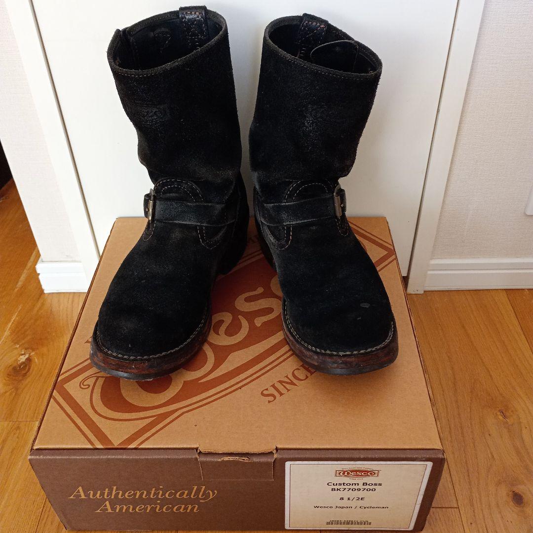 0*d様 Wesco エンジニアブーツ Custom Boss ラフアウト ブラ