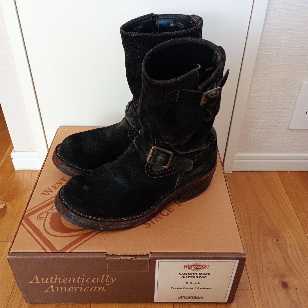 0*d様 Wesco エンジニアブーツ Custom Boss ラフアウト ブラ