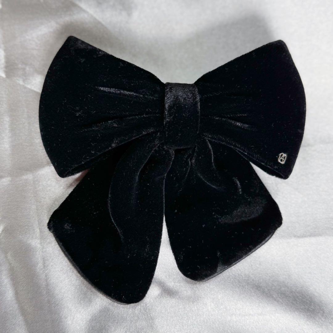 アレクサンドゥルドゥパリ 黒 ベルベットリボン バレッタ