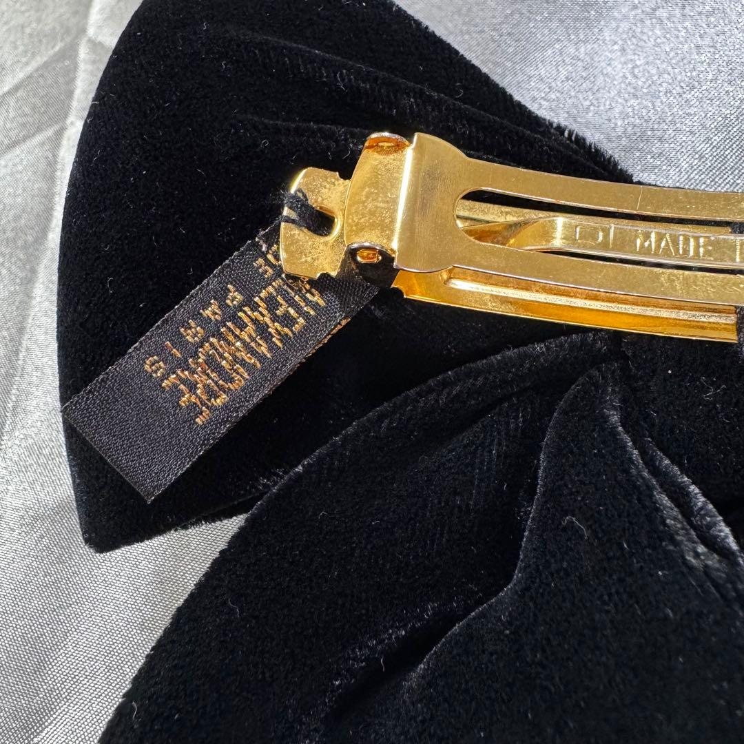 アレクサンドゥルドゥパリ 黒 ベルベットリボン バレッタ