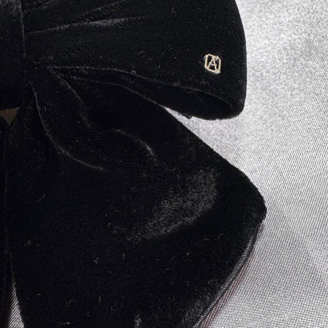 アレクサンドゥルドゥパリ 黒 ベルベットリボン バレッタ