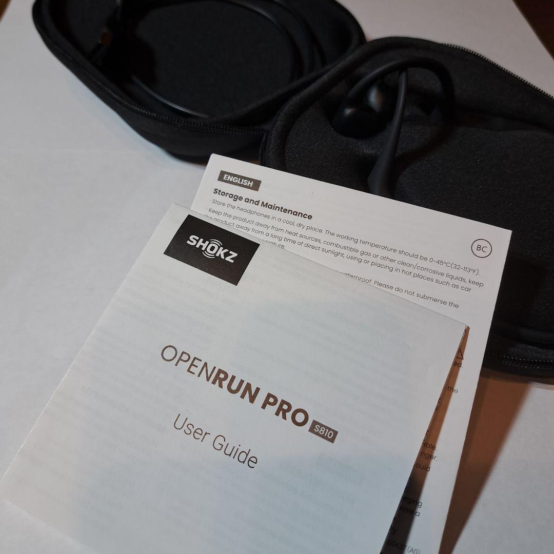 SHOKZ 骨伝導イヤホン 専用ケース 充電ケーブル User Guide付き
