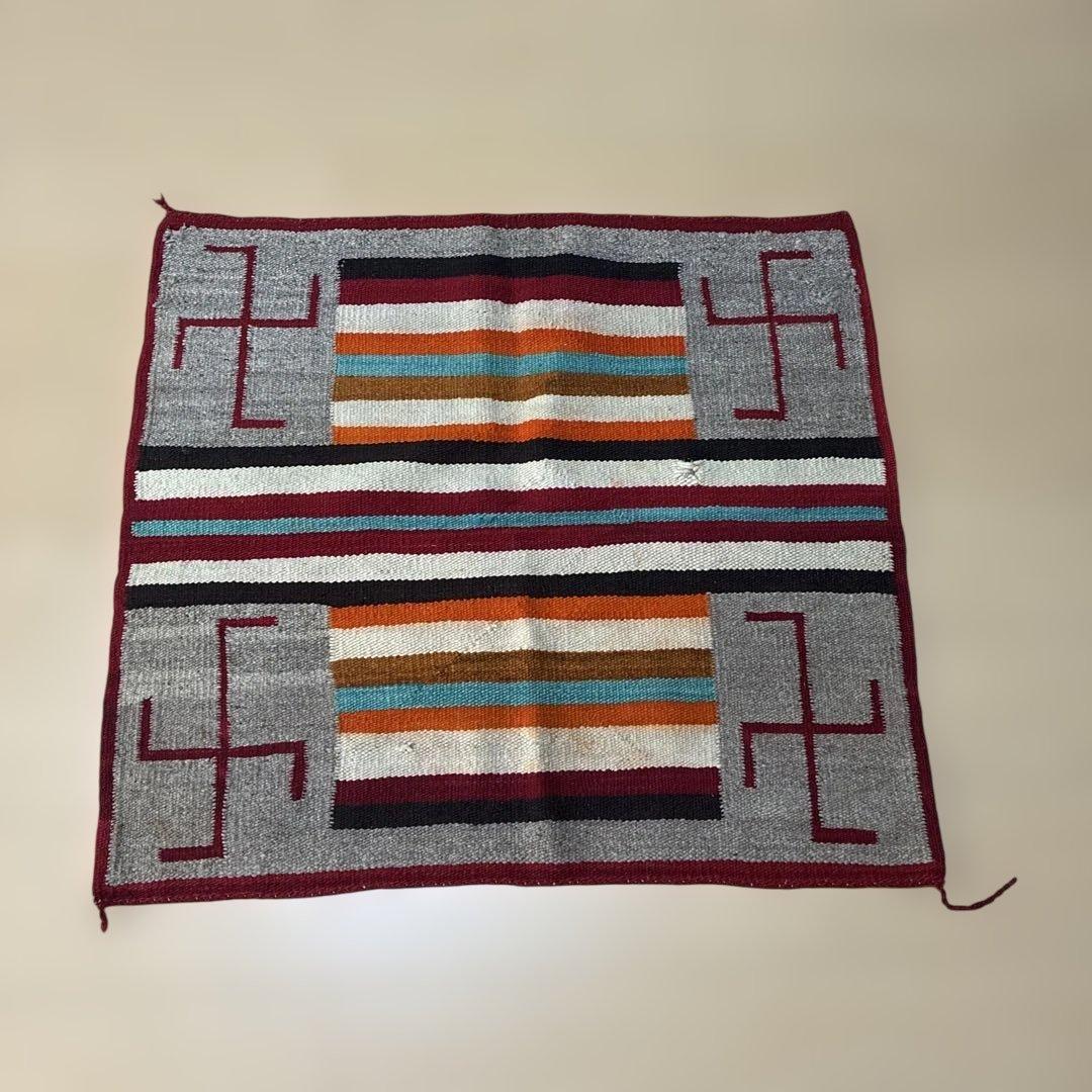 30s〜 Navajo ナバホ ビンテージ アンテーク ラグ 卍 スワスティカ