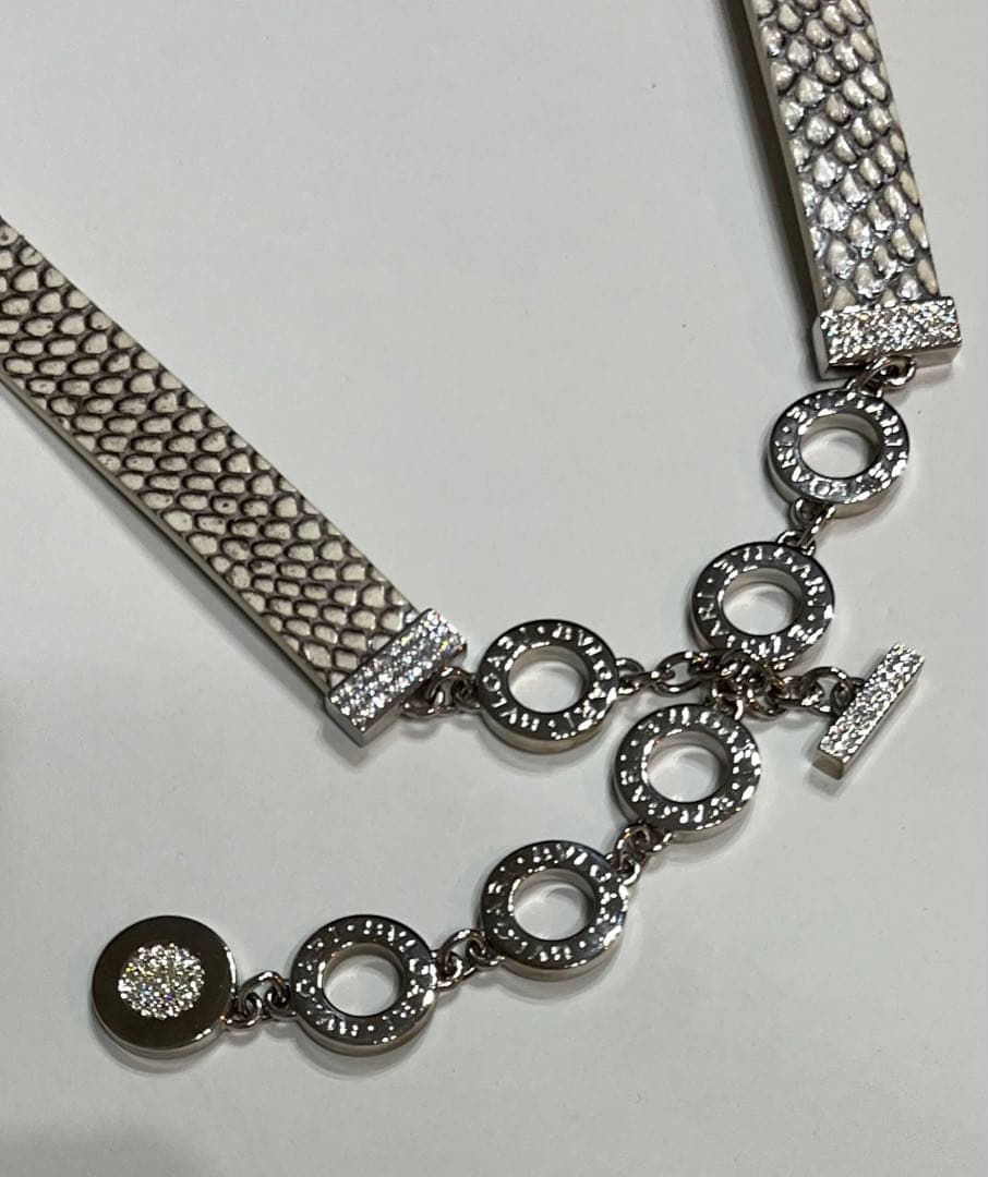 美品☆ブルガリ ベルト　ラインストーン チェーンベルト パイソン アクセサリー