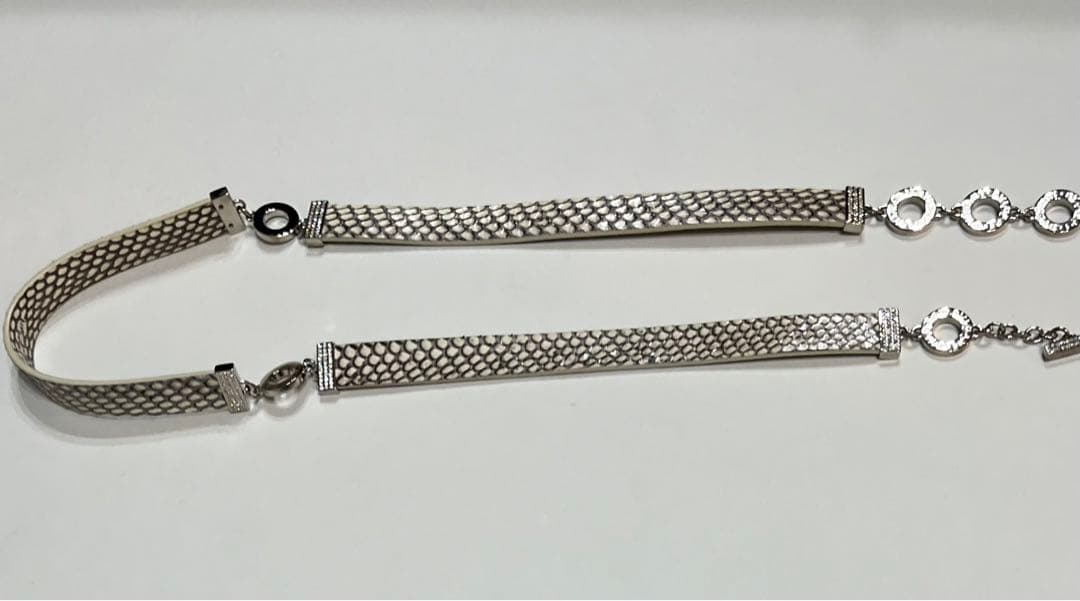 美品☆ブルガリ ベルト　ラインストーン チェーンベルト パイソン アクセサリー