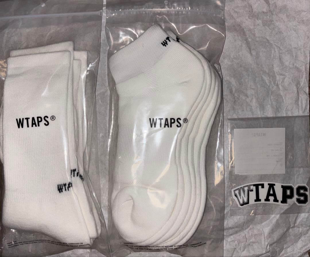 WTAPS ソックス　白　5足　セット