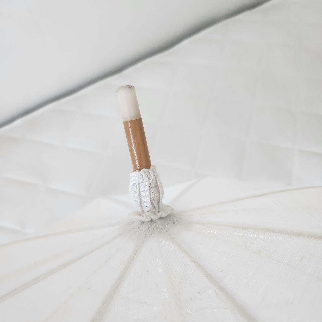 近沢レース　日傘　白　アイボリー　清楚　撮影　刺繍　ゴールド