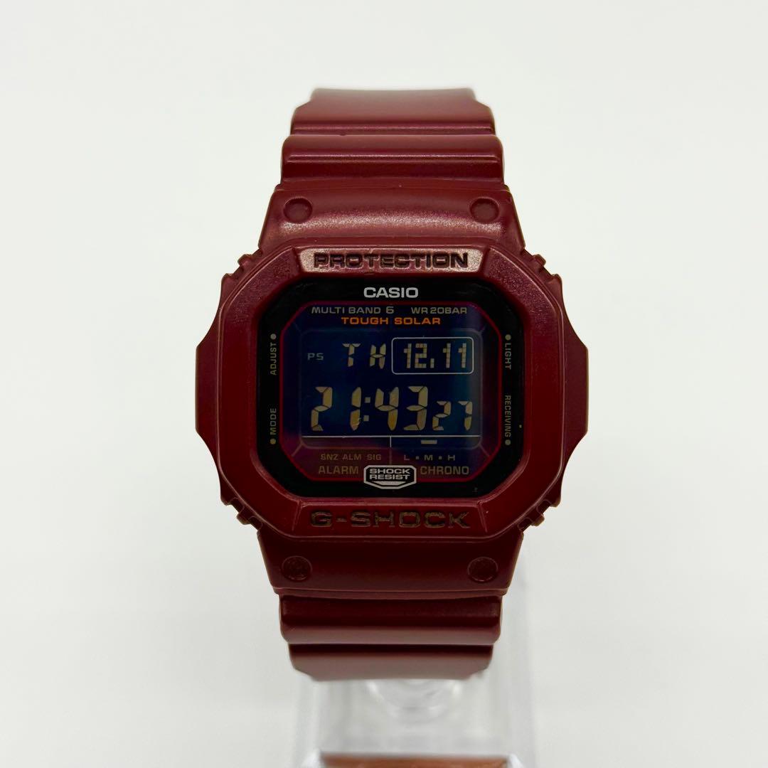 【美品】G-SHOCK GW-M5610EW ボルドー レッド 電波時計 ソーラ