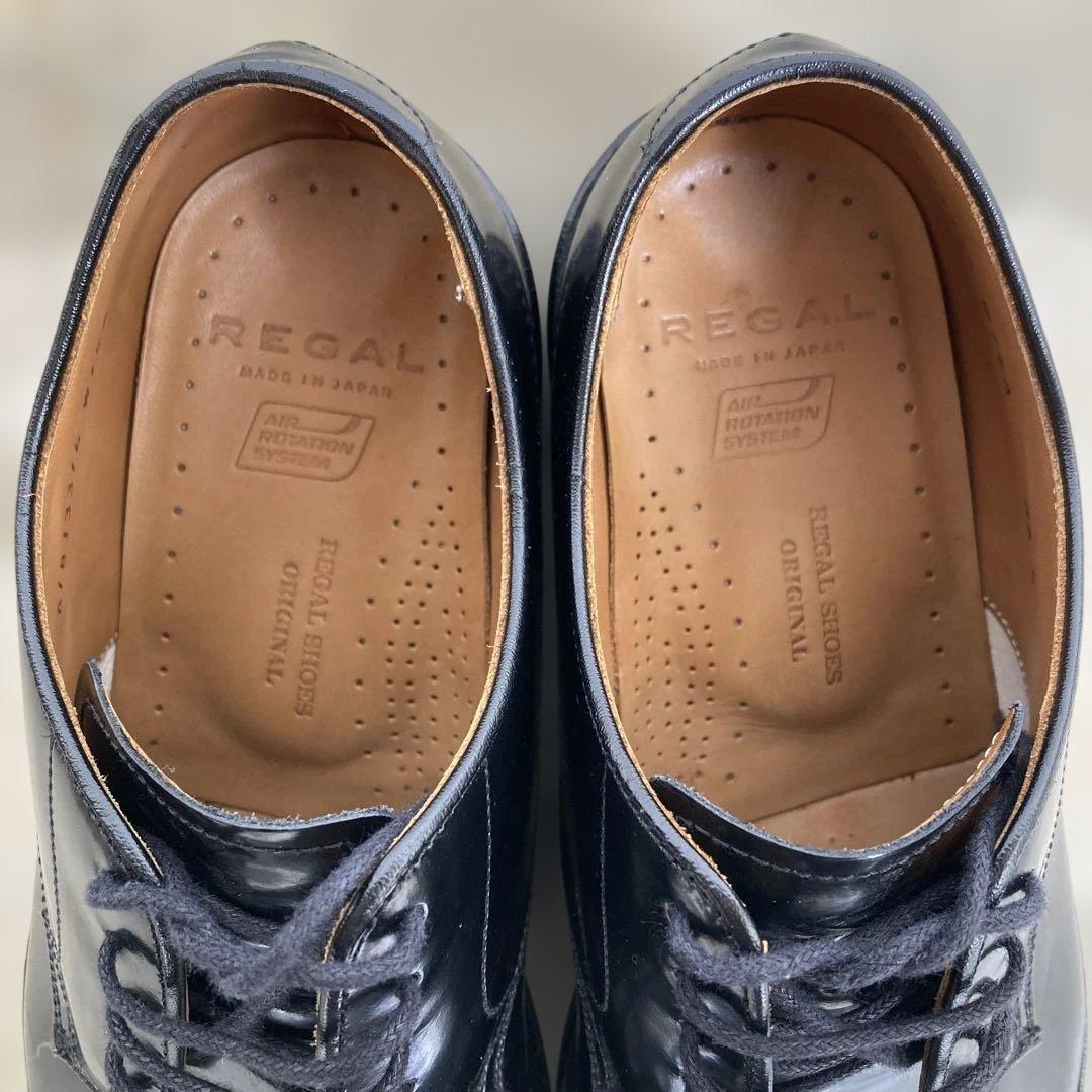 【美品】REGAL ビジネスシューズ　革靴　プレーントゥ　ブラック
