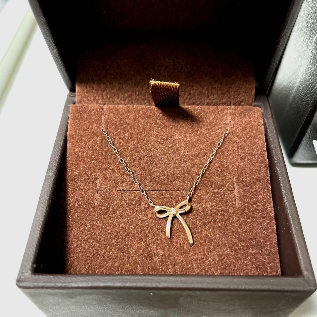 ✨美品✨ 心葉 リボンモチーフ ネックレス kks-0329 k10 10金