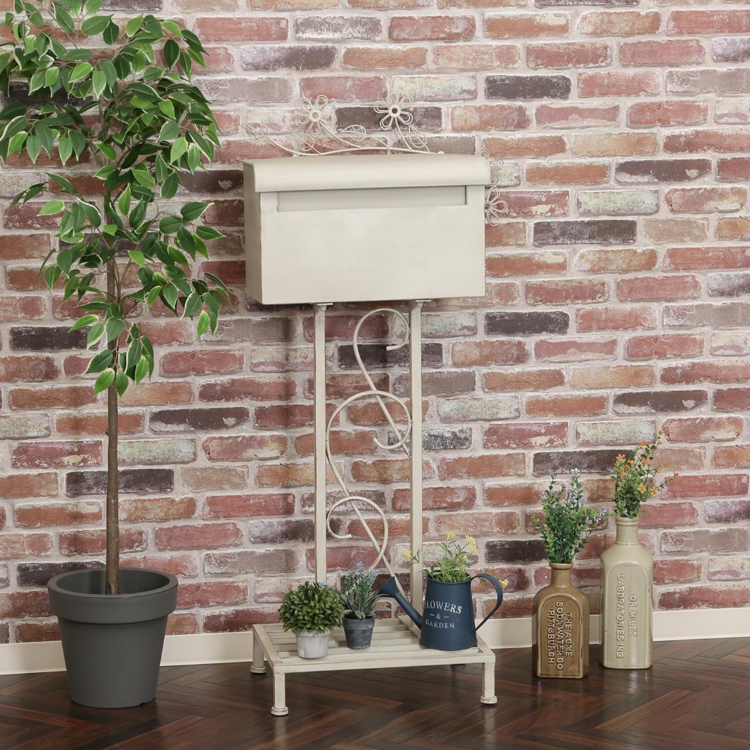 スタンド型ポスト 白 花 ヨーロピアン