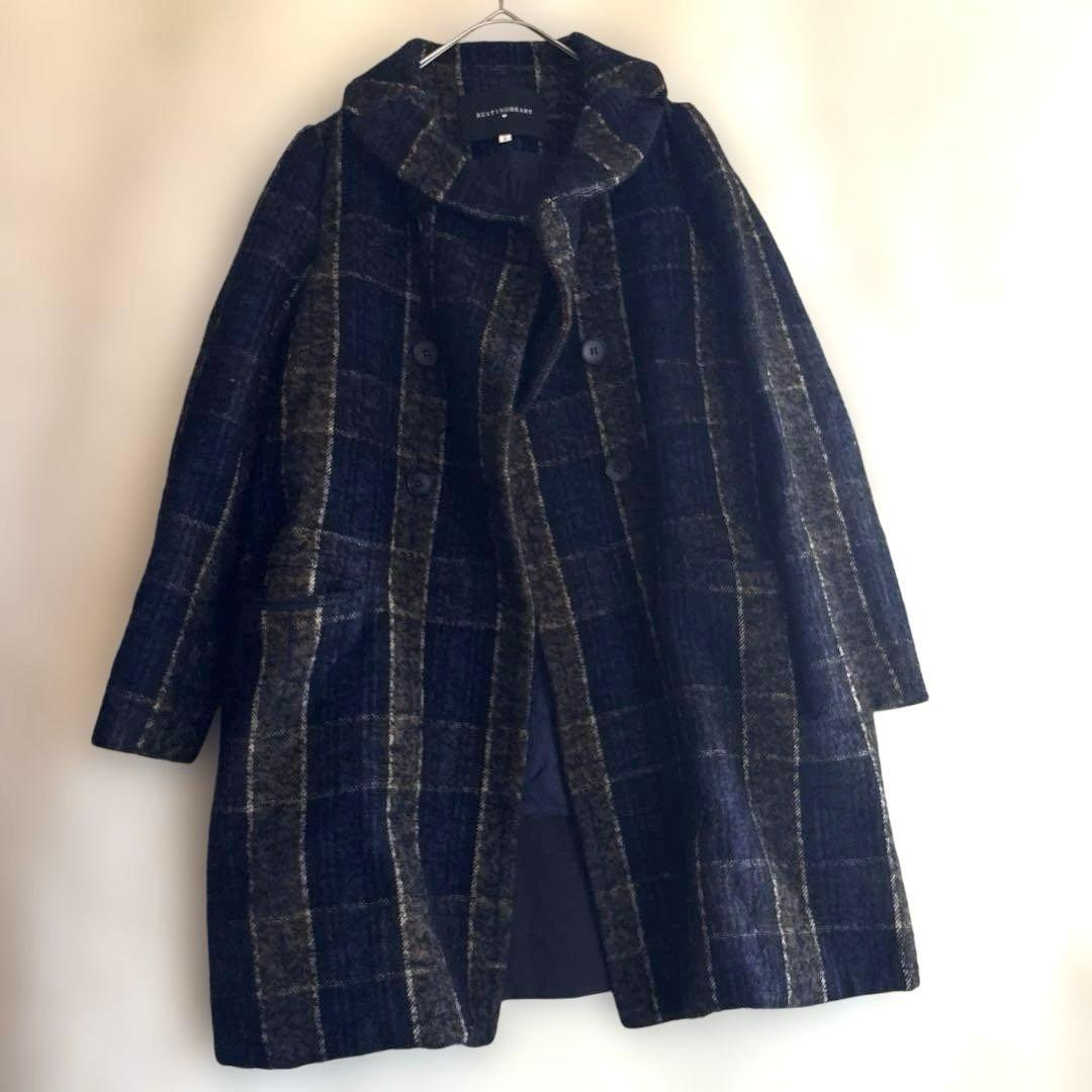 【BEATING HEART】ツイードコート　ウール　モヘヤ　アルパカ混　日本製