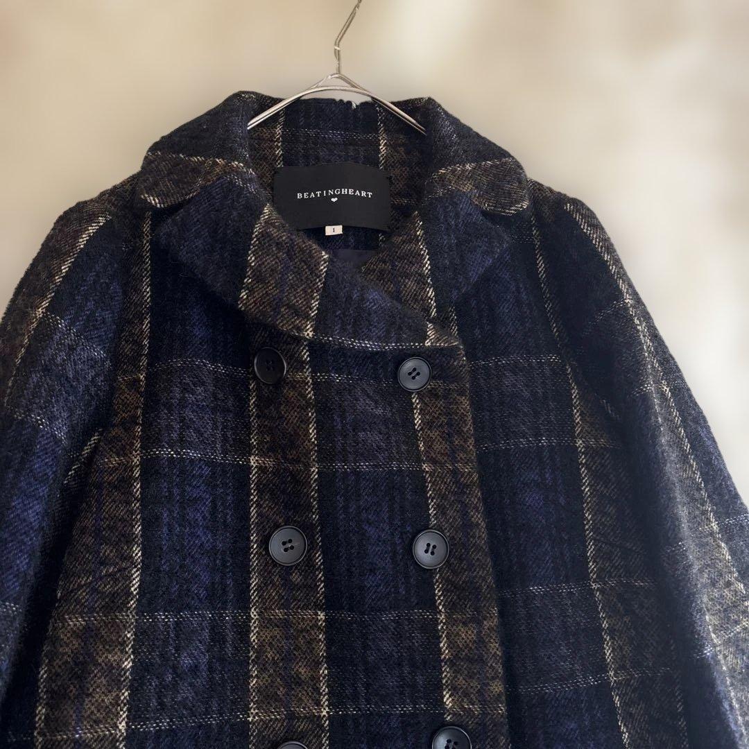 【BEATING HEART】ツイードコート　ウール　モヘヤ　アルパカ混　日本製