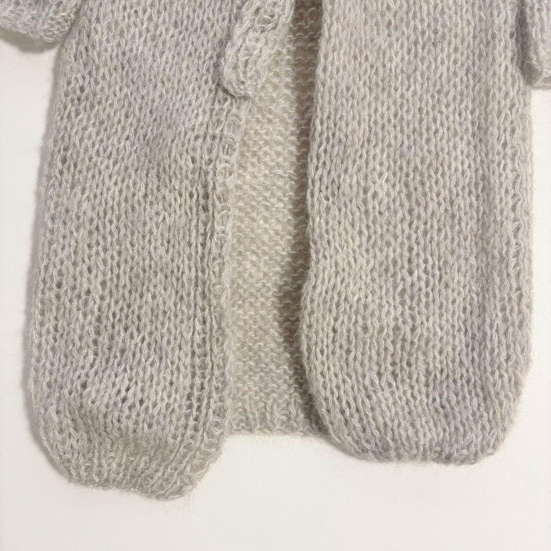 【美品】Maiamiモヘア ロングカーディガン　グレー　ベルト付き