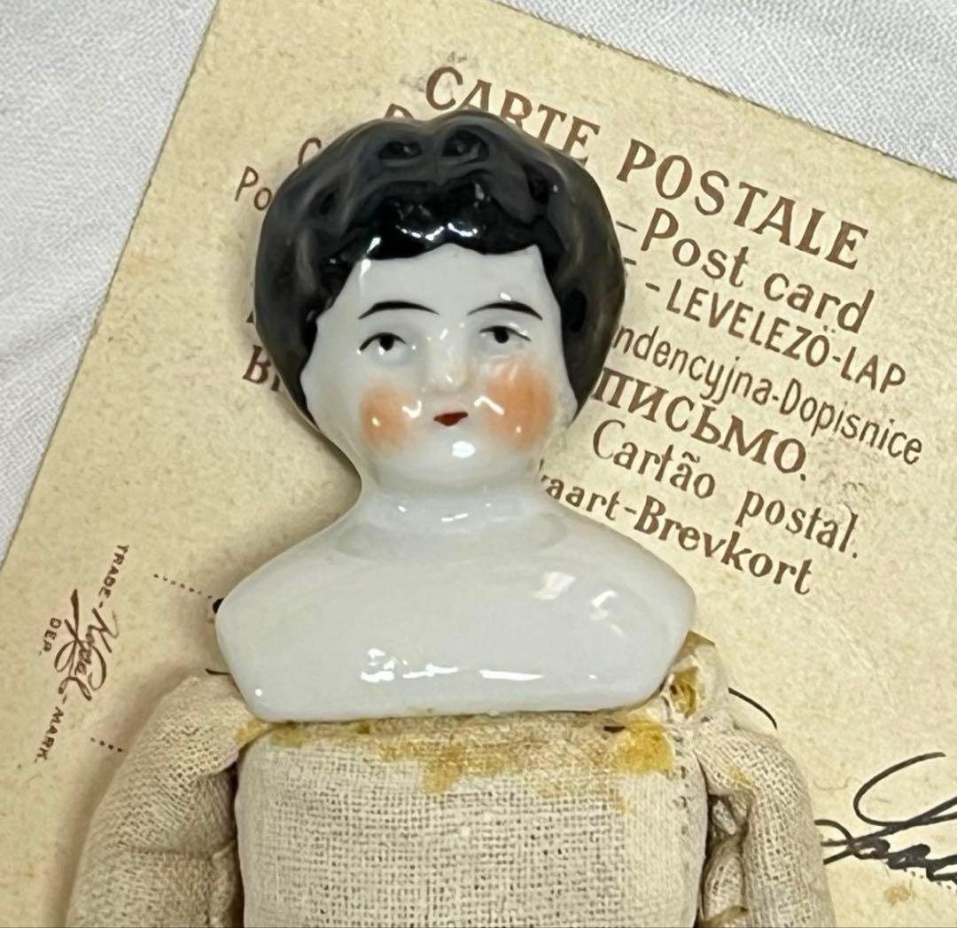 【アンティーク】チャイナヘッドドール　ビスクドール　小さめ　19cm