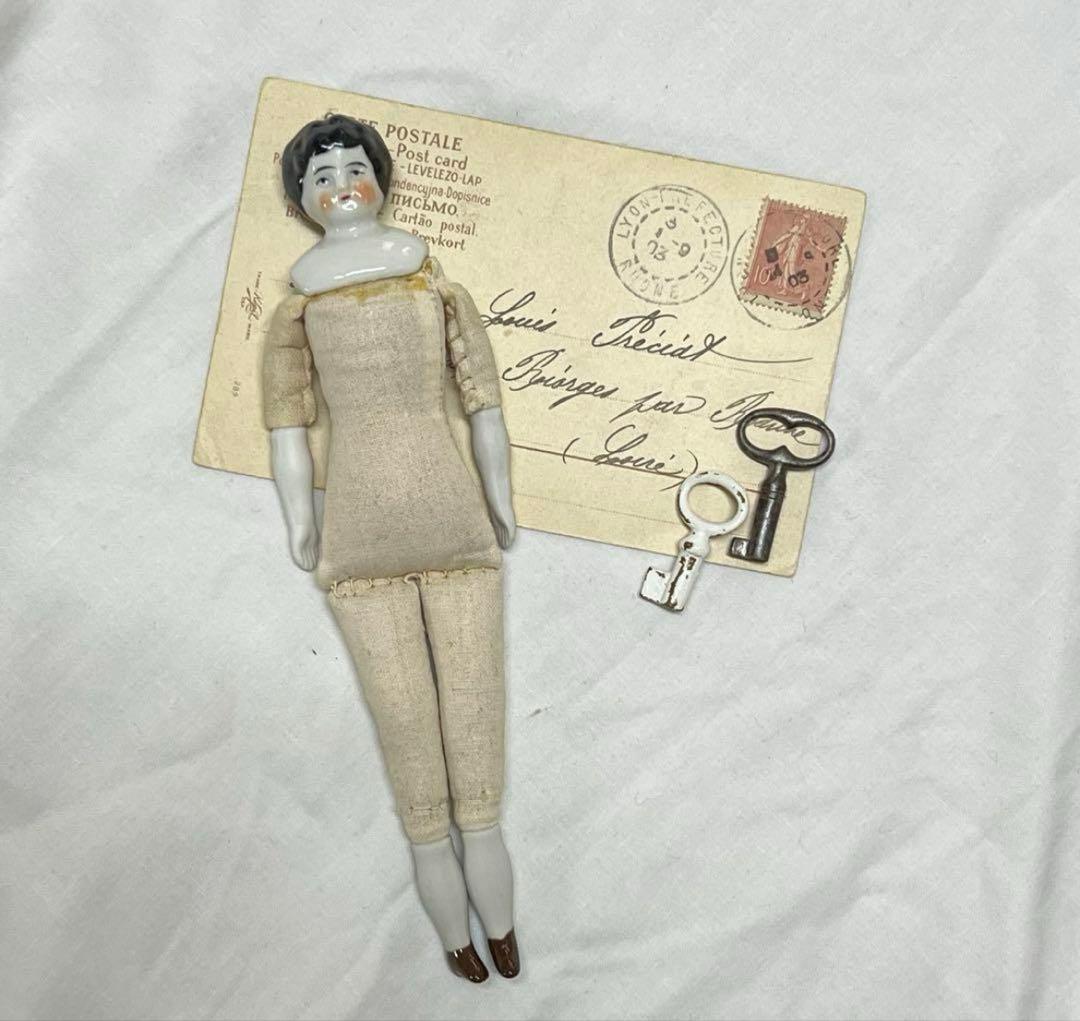 【アンティーク】チャイナヘッドドール　ビスクドール　小さめ　19cm