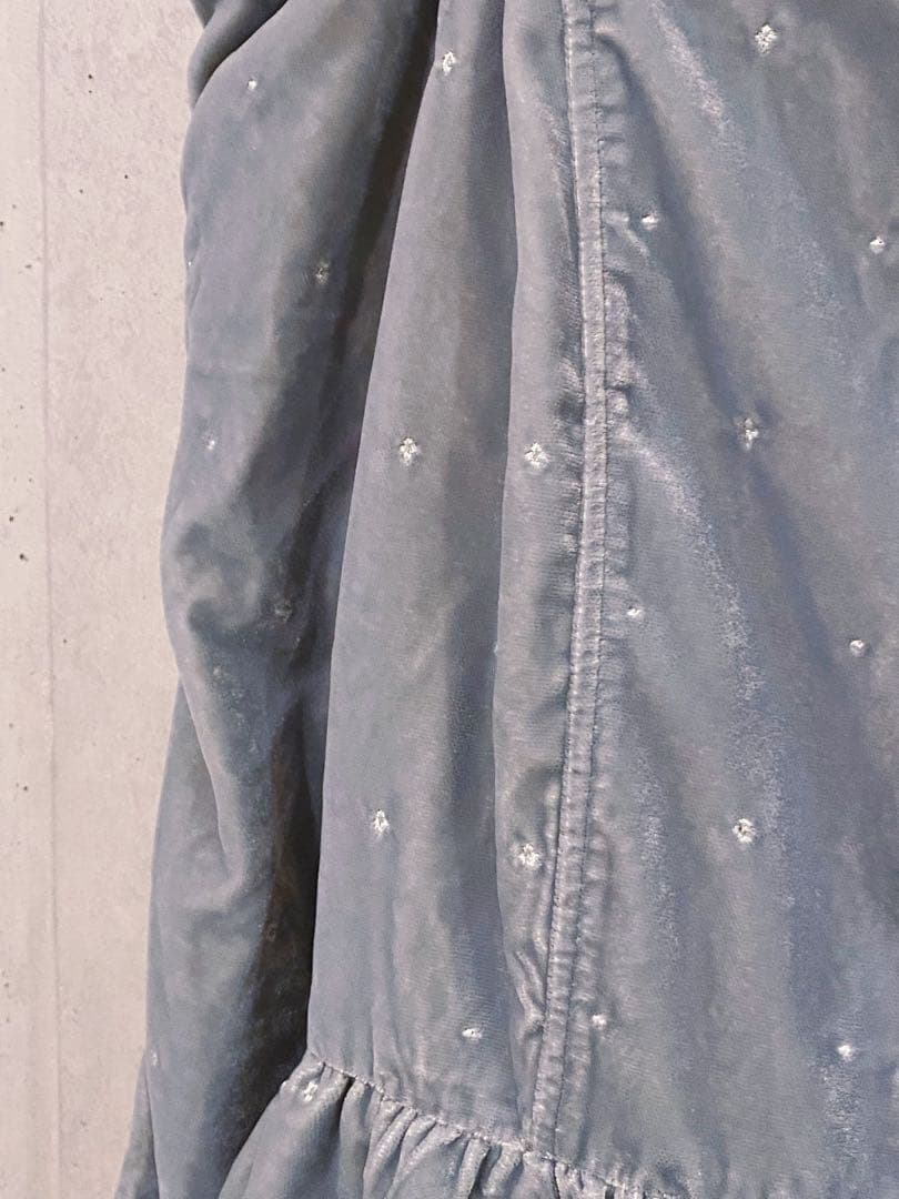 Rirandtureベロア刺繍ペプラムブラウス