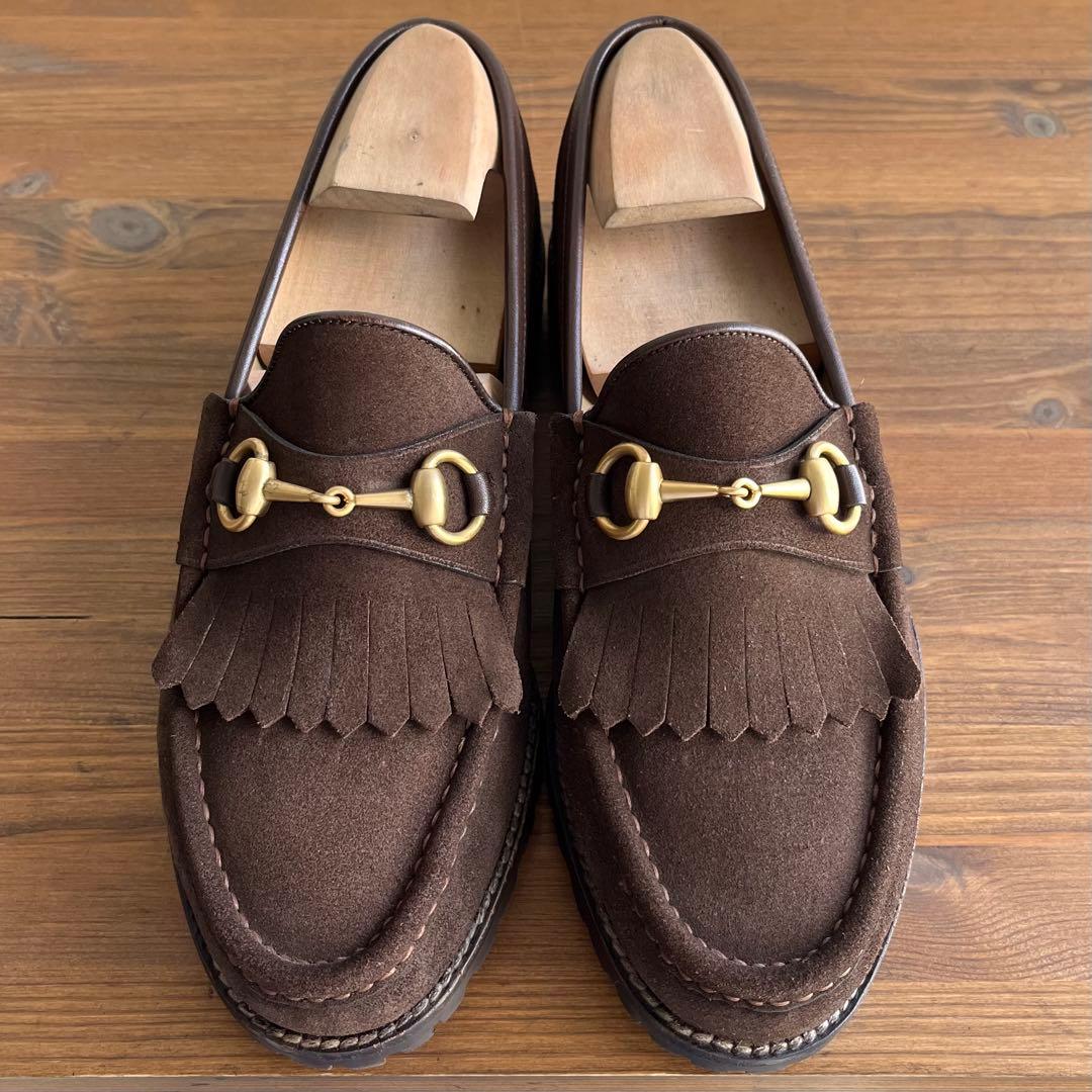 GUCCI ホースビット キルトローファー 焦茶金 40 E 25.0