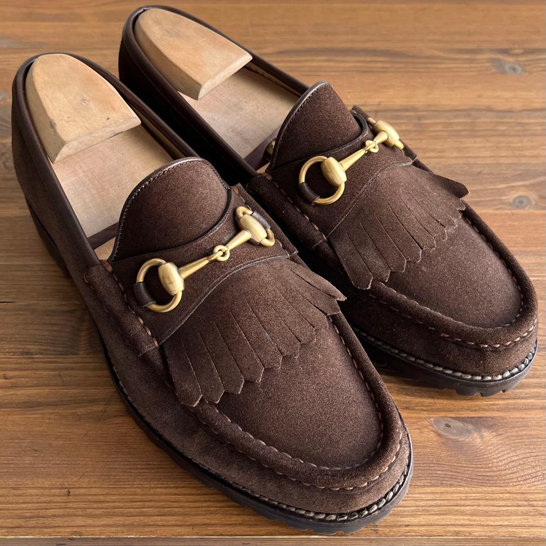 GUCCI ホースビット キルトローファー 焦茶金 40 E 25.0