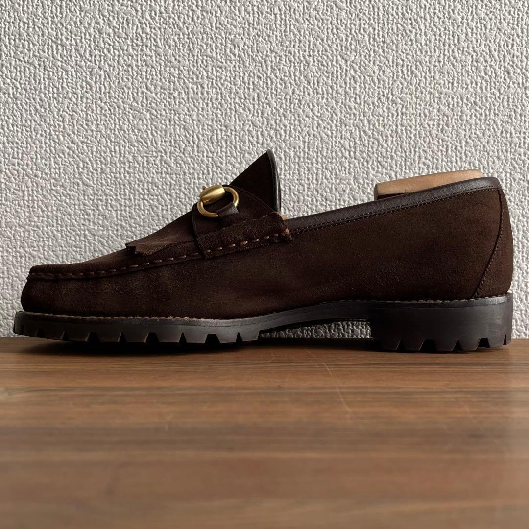 GUCCI ホースビット キルトローファー 焦茶金 40 E 25.0