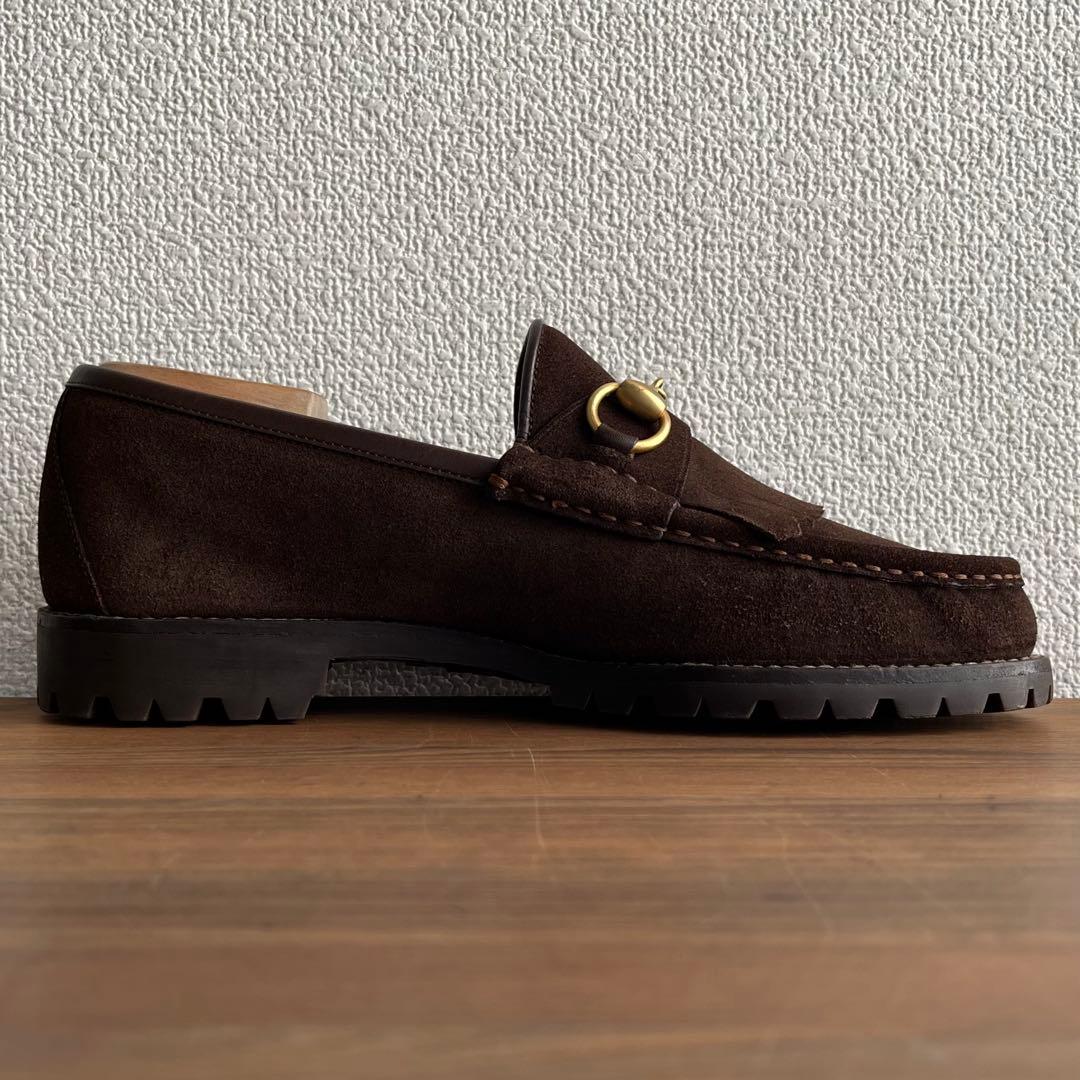GUCCI ホースビット キルトローファー 焦茶金 40 E 25.0