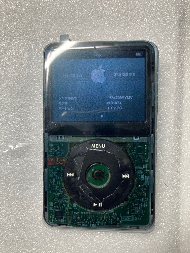 iPod classic 30GB 新品グレースケルトンマスク交換済　動作OK
