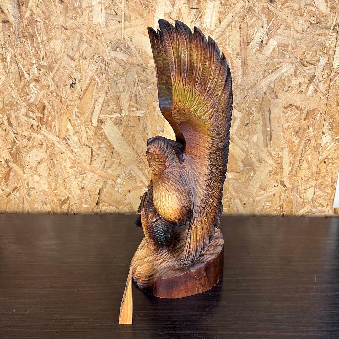 【匿名発送】木工品　國光 作　梟　フクロウ　置物　彫刻