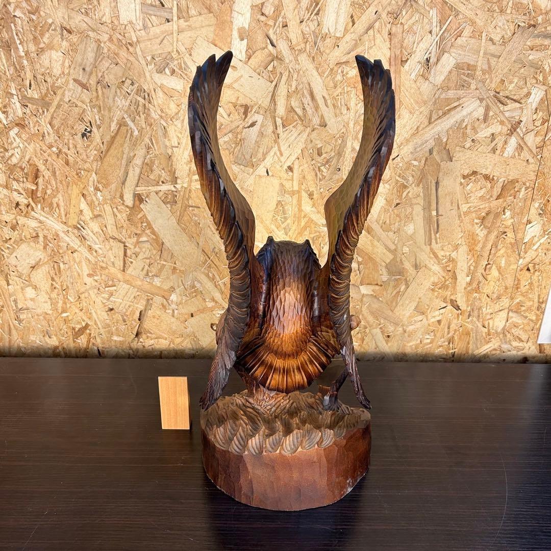 【匿名発送】木工品　國光 作　梟　フクロウ　置物　彫刻