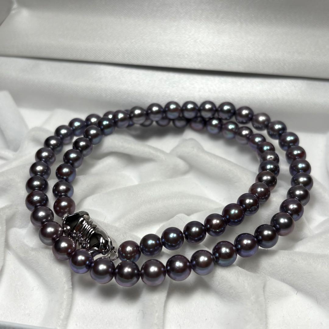 【極美品】テリ抜群 あこや パール ネックレス 約6~6.5mm 42cm SV