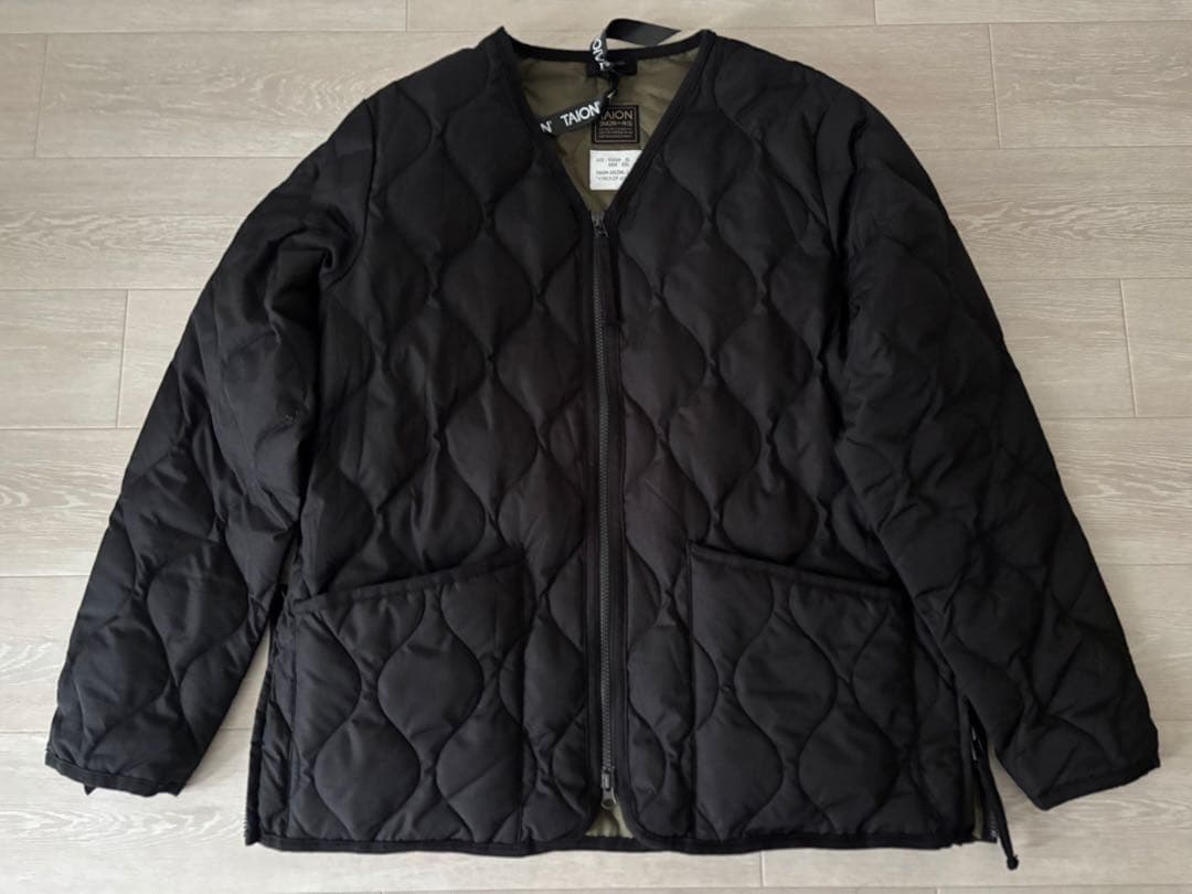 TAION ミリタリー Vネックジップ ダウンジャケット XXL