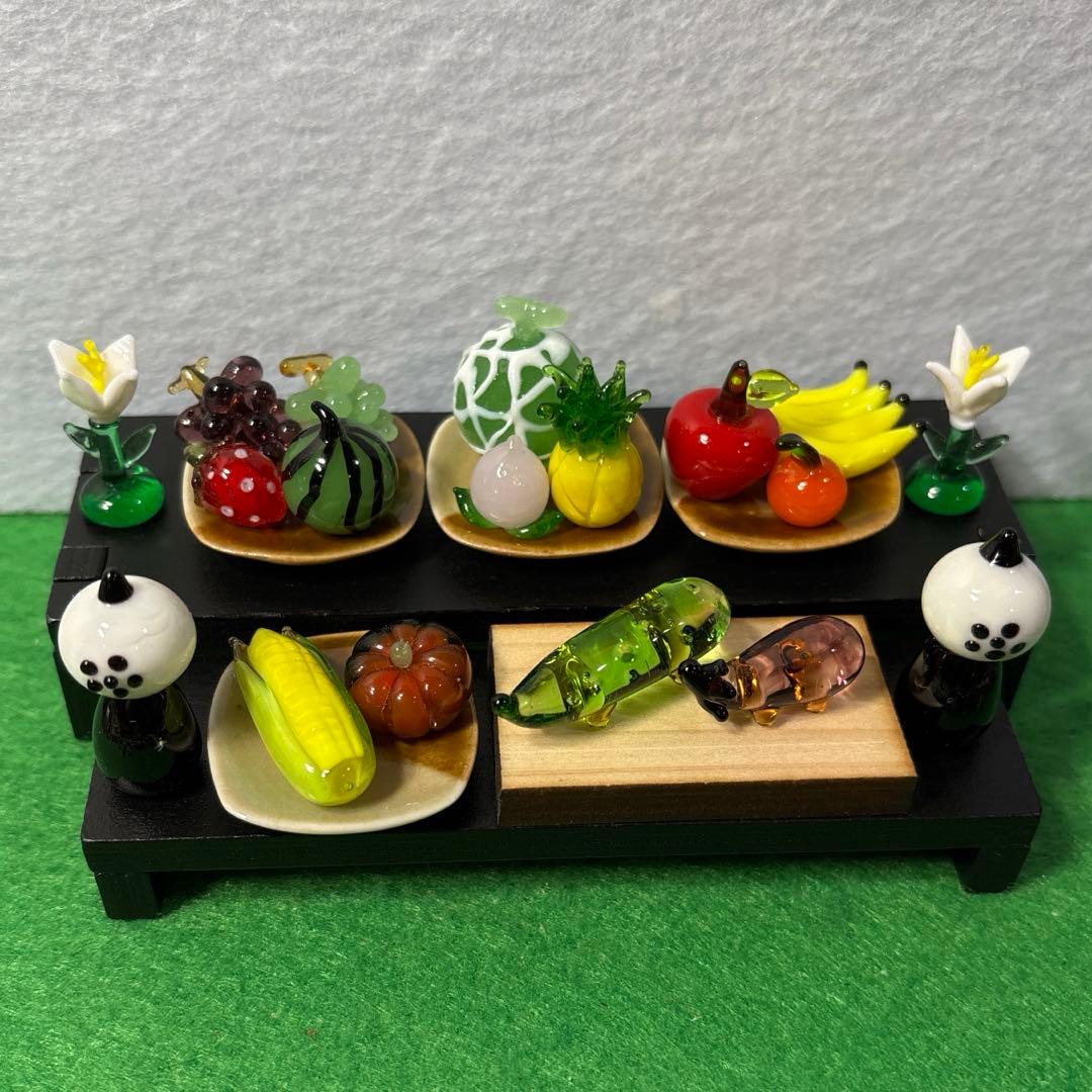 こはく　ガラス細工　ミニチュア