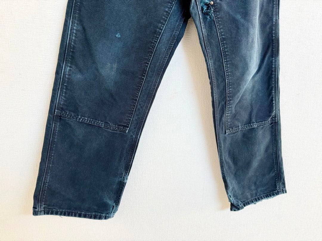 超スペシャル 36X32 W36 カーハート ダブルニー パンツ ブラック 黒