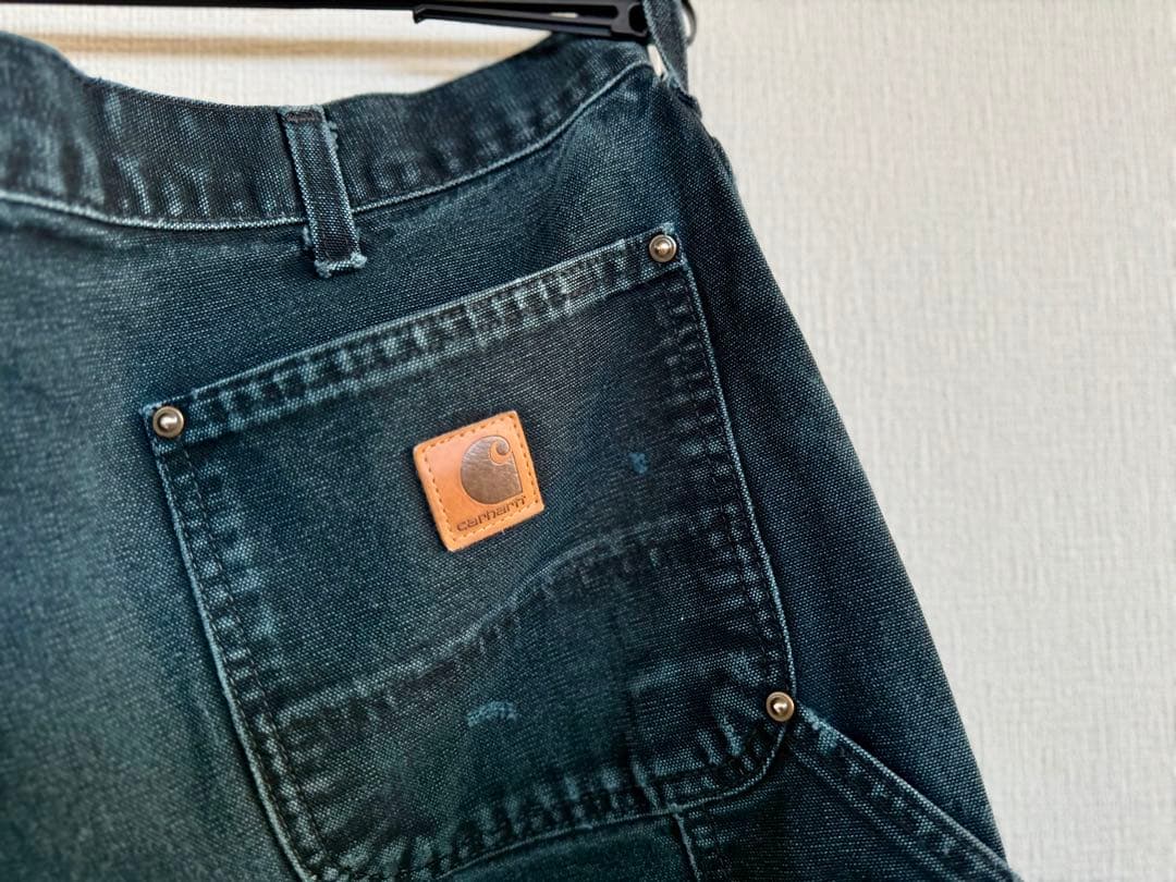 超スペシャル 36X32 W36 カーハート ダブルニー パンツ ブラック 黒