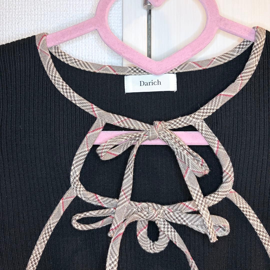 ♡ ダーリッチ Darich ♡ ポイントチェックニットミニワンピース