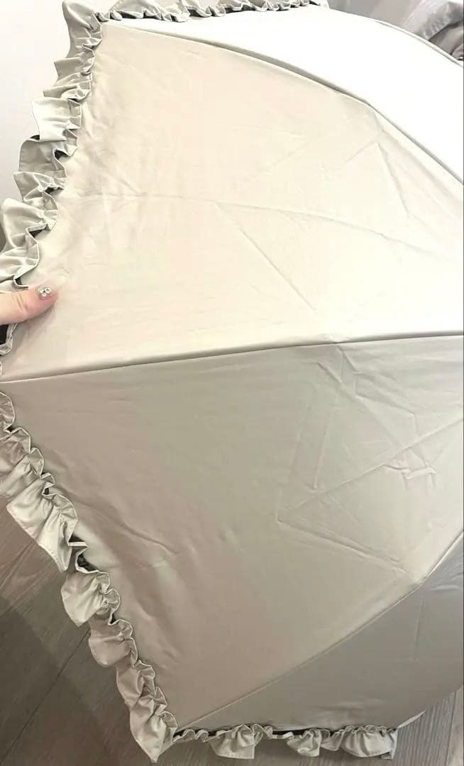 芦屋ロサブラン　2段折りフリル 曲がり竹手元　ライトグレージュ