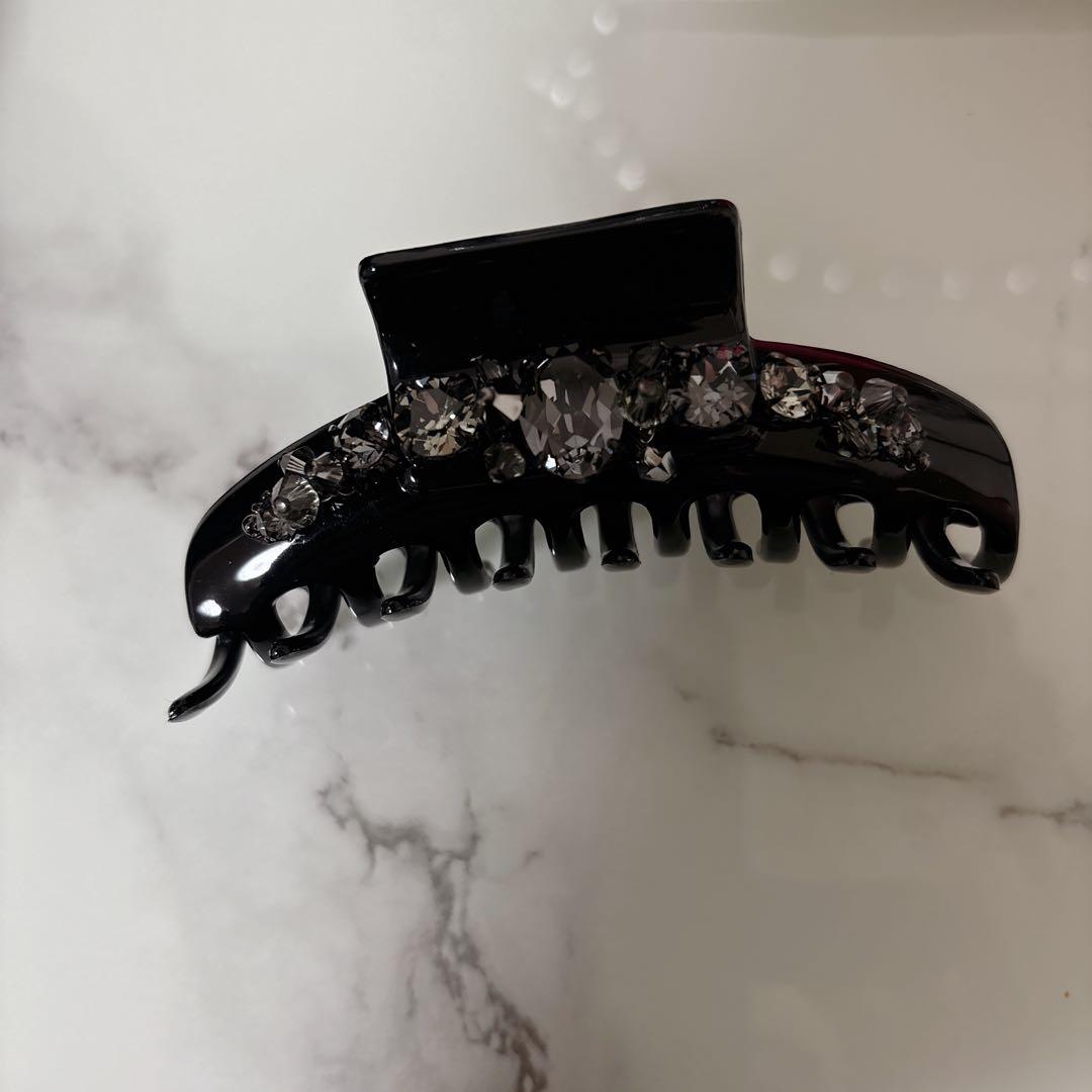 コンプレックスビズ　ラインドストーン　バンスクリップ　ブラック