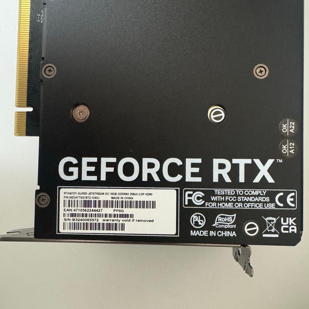 Palit RTX4070Ti SUPER JetStream OC 動作品