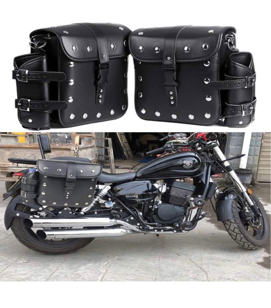 サドルバッグ 防水 バイク用 2個セット 大容量 サイドバッグ ブラックハーレー