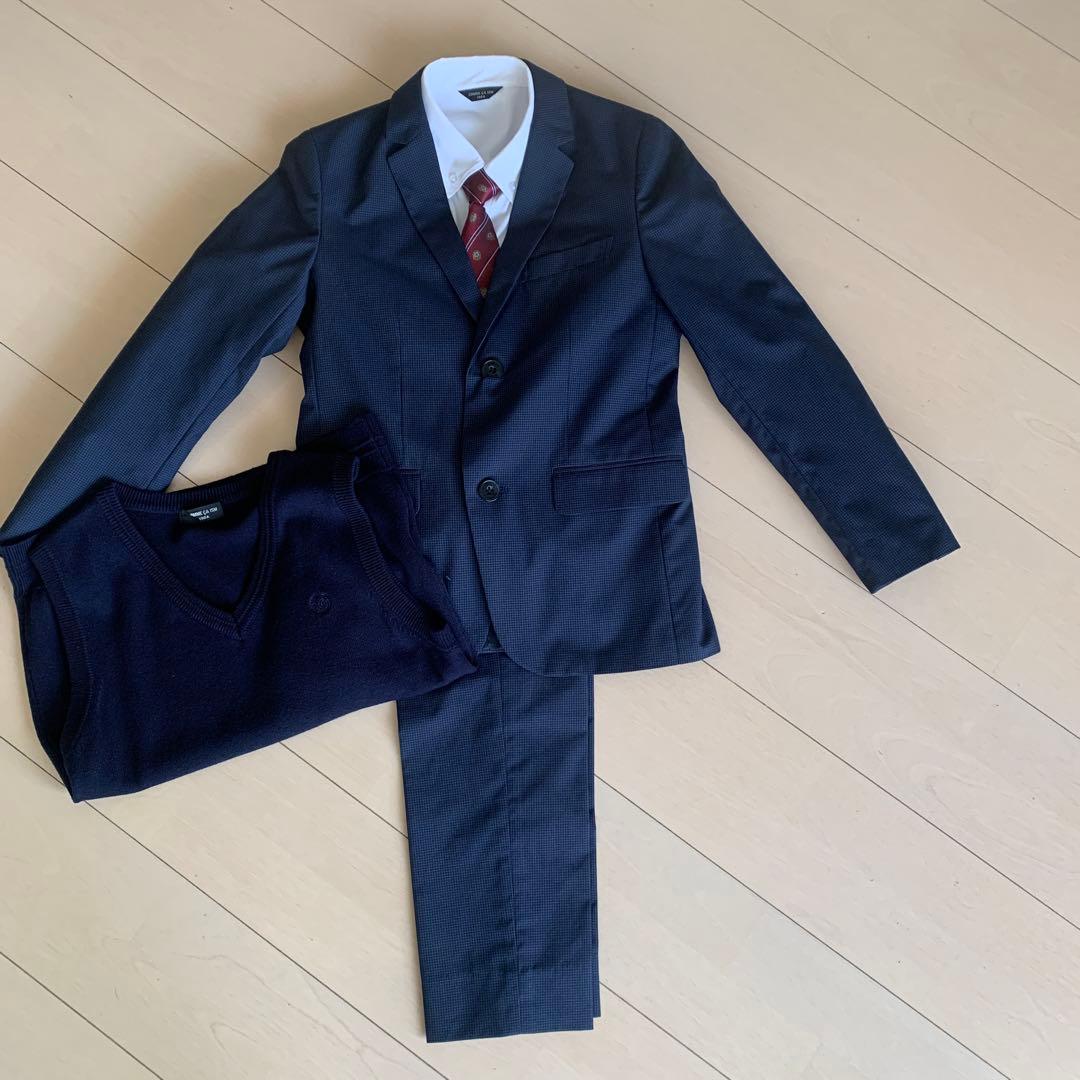 ネイビー チェック柄 スーツ