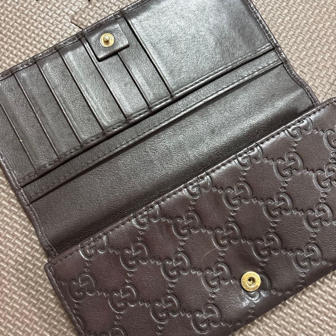 GUCCI GGパターン パープル レザー長財布