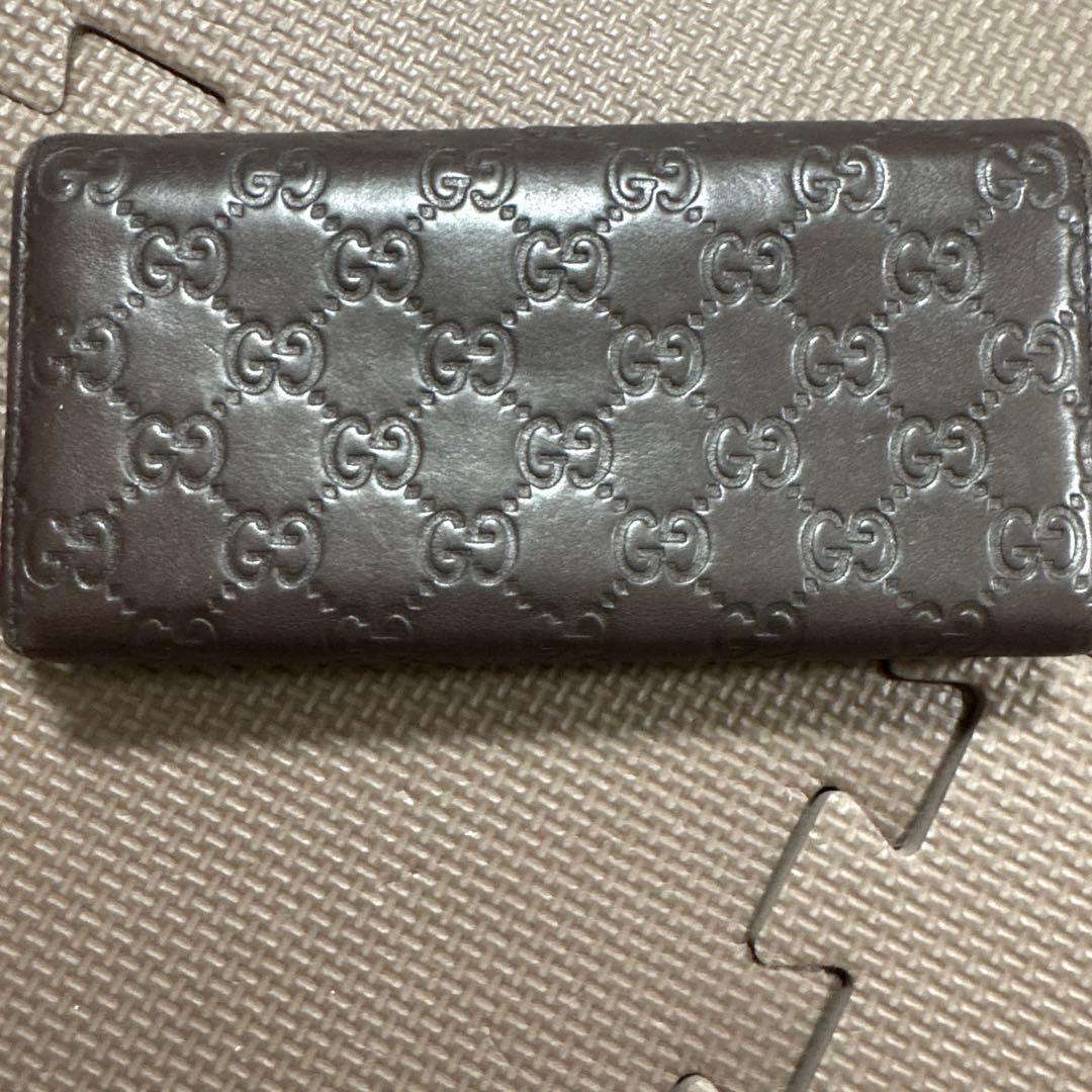 GUCCI GGパターン パープル レザー長財布