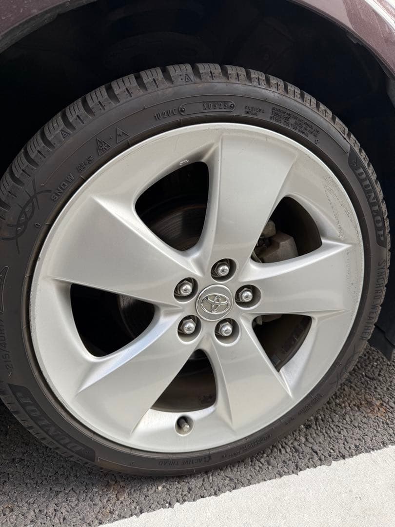 純正アルミホイール　30プリウス　ツーリング　オールシーズンタイヤ付　ダンロップ