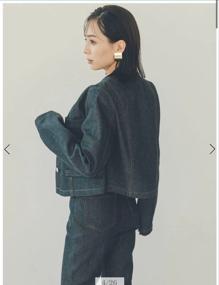 【新品未使用タグ付き】anuans ノーカラーデニムジャケット