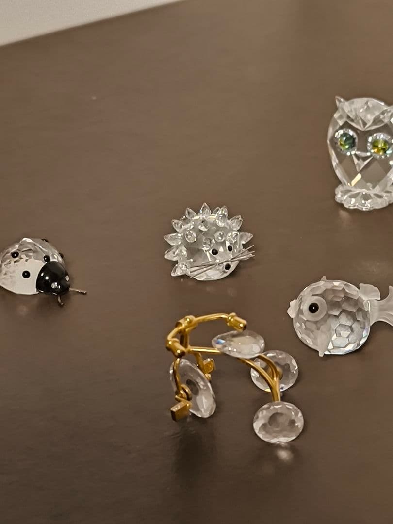 Swarovski スワロフスキーハリネズミ てんとう虫 フクロウ 自転車 ふぐ