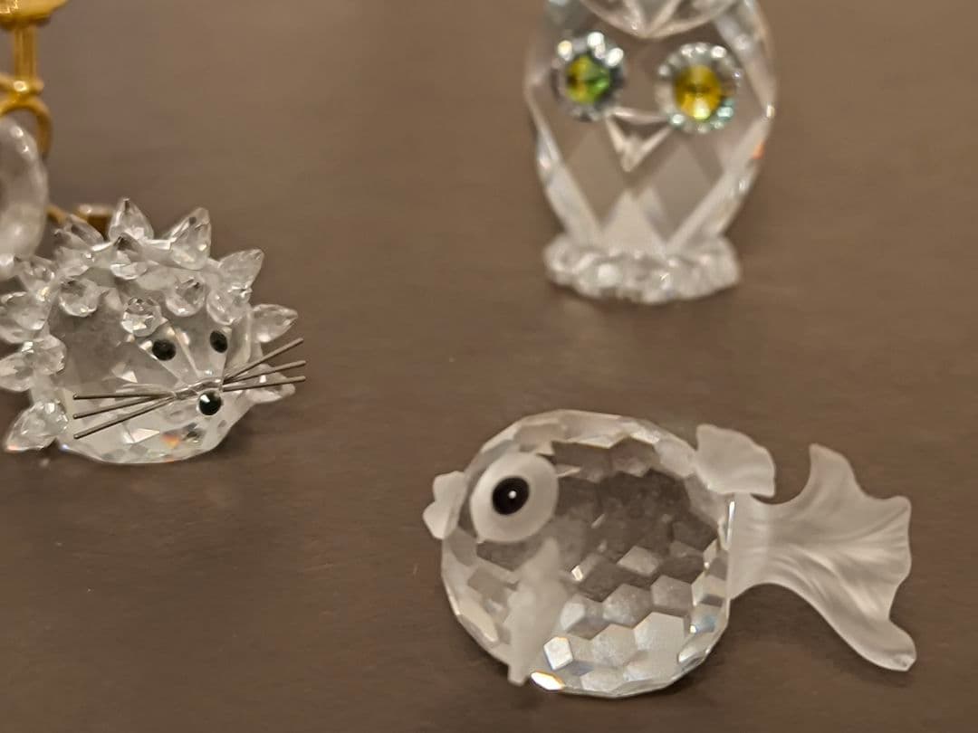 Swarovski スワロフスキーハリネズミ てんとう虫 フクロウ 自転車 ふぐ